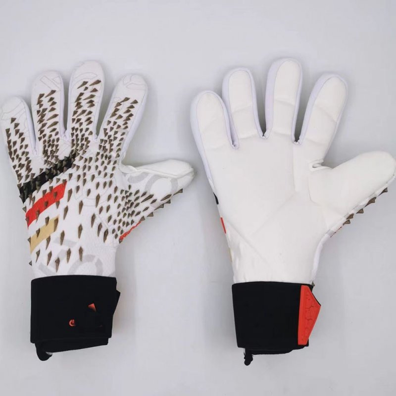 1 Pair Children Football Goalkeeper Gloves Professional Breathable Wear-resist Thickened Latex Gloves Orange