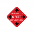 Keep Your Distance Floor Sticker for Queue Distance Crowd Control A