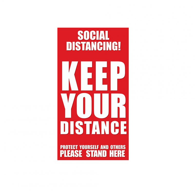 Keep Your Distance Floor Sticker for Queue Distance Crowd Control D