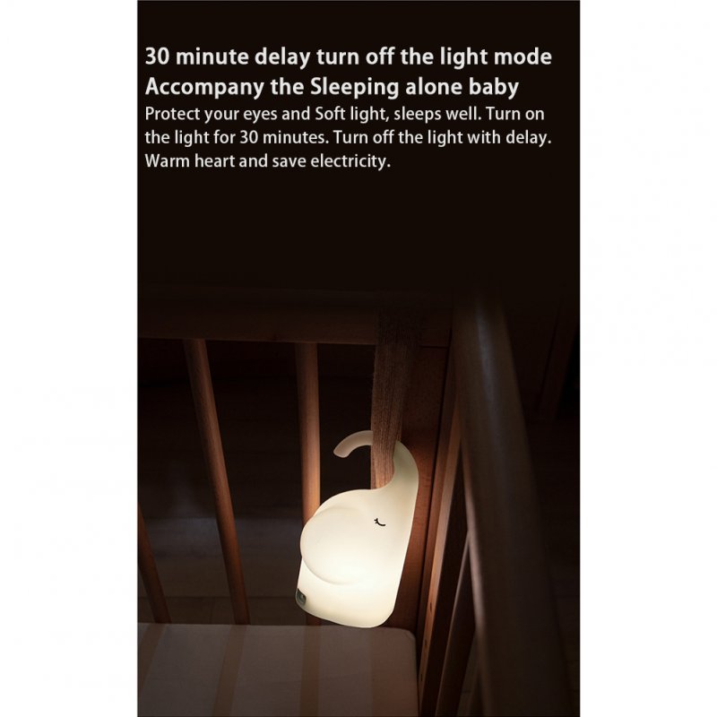 Silicone Elephant Led Night Light Bedside Table Lamp Child Holiday Gifts Built-in 1200mah Lithium Battery Warm White