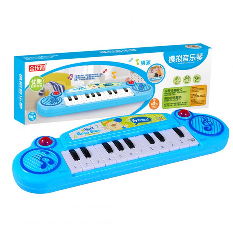 Keyboard Toy Children's Puzzle Enlightenment Mini 12 Button Electric Piano Instrument Toy Blue