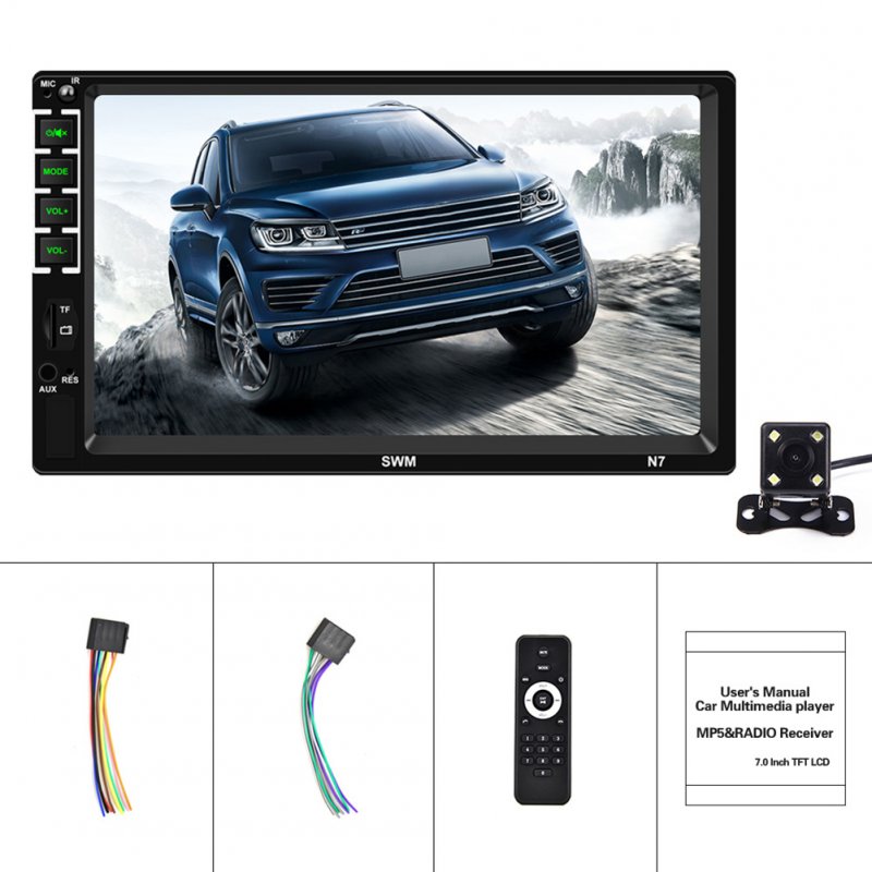 7-inch Car Stereo Mp5 Player HD Touch-screen Universal Bluetooth Aux Playback Radio Reversing