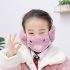 Kid 2 in 1 Warm Mask Earmuffs Cartoon Autumn Winter Thicken Plush Riding Outdoor Wear Blue One size
