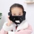 Kid 2 in 1 Warm Mask Earmuffs Cartoon Autumn Winter Thicken Plush Riding Outdoor Wear Khaki One size