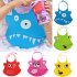 Kid Infant Baby Bibs Soft Silicone Waterproof Large Size Dripping Bibs Yellow smiley face