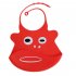 Kid Infant Baby Bibs Soft Silicone Waterproof Large Size Dripping Bibs Red monkey