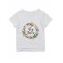 Kidlove Baby Girls  Flower Printed Short Sleeve Rompers Lovely Bodysuit White