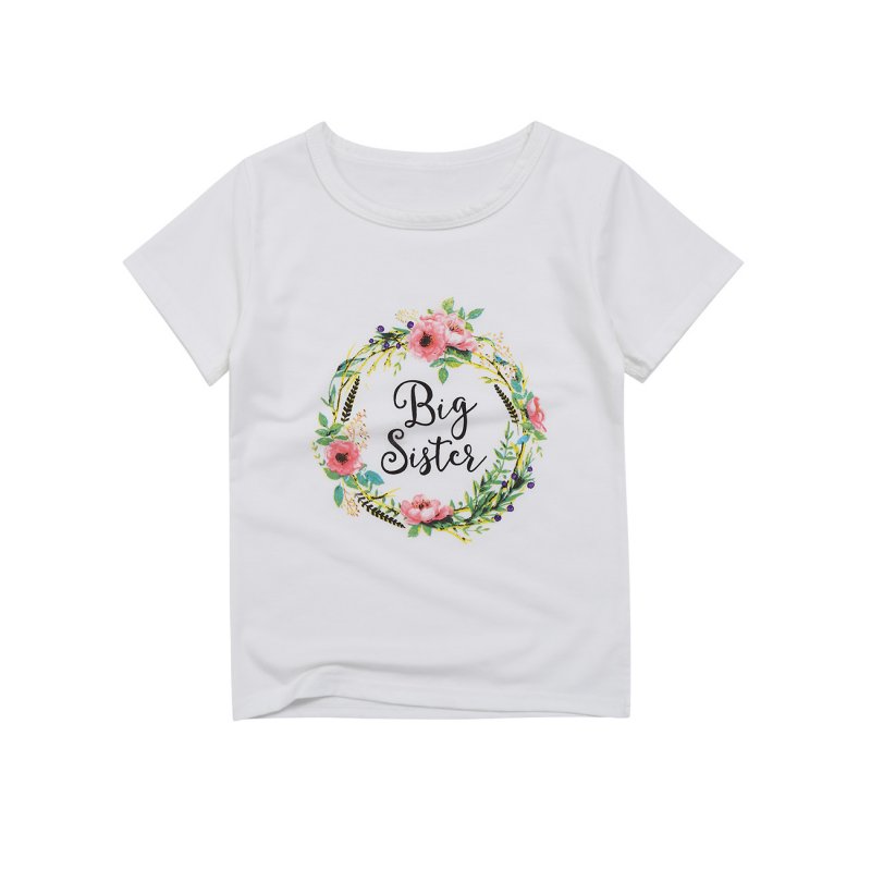 Kidlove Baby Girls' Flower Printed Short Sleeve Rompers Lovely Bodysuit White