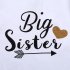 Kidlove Girls  Big Sister Letter Arrow Pattern T shirt Short Sleeve Cotton Tops