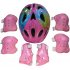 Kids Adjustable Bike Helmet Protect Set with Knee Elbow Wrist Guard for Cycling Biking Skateboard  red Children