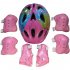 Kids Adjustable Bike Helmet Protect Set with Knee Elbow Wrist Guard for Cycling Biking Skateboard  red Children