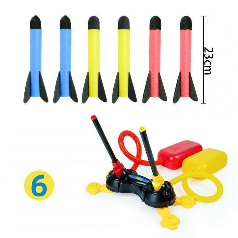 Kids  Air  Pressed  Stomp  Rocket  Pedal  Games Outdoor Sports Kids League Launchers Step Pump Skittles Children Foot Family Game Toy Double rocket launch + six rockets