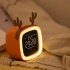Kids Alarm Clock Cute Tv Night Light Alarm Clock For Children Desk Clock Rechargeable Battery Operated Orange antlers