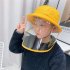 Kids Anti Droplets Yellow Children Protective Hat Cap With Face Guard Sunproof Dustproof Little yellow hat One size