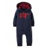 Kids Autumn and Winter Warm Hooded Cartoon Patch Pocket Infant Rompers Jumpsuit