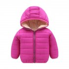 Kids Baby Boys Girls Candy Color Long Sleeve Thicken Cotton Padded Coat Outerwear rose Red_120cm