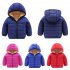 Kids Baby Boys Girls Candy Color Long Sleeve Thicken Cotton Padded Coat Outerwear rose Red 120cm