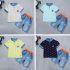 Kids Baby Boys Short Sleeve T shirt Denim Shorts Set