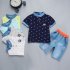 Kids Baby Boys Short Sleeve T shirt Denim Shorts Set