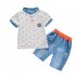 Kids Baby Boys Short Sleeve T shirt Denim Shorts Set
