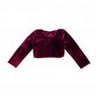 Kids Baby Unisex Long Sleeve Short Section T-Shirt Soft Warm All-match Round Neck Purple Blouse for Spring Autumn