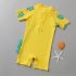 Kids Boys Cartoon Dinosaur One piece Swimsuit Quick drying Sun Protection Short Sleeve Swimwear Bathing Suit blue 5 6Y L
