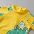 Kids Boys Cartoon Dinosaur One piece Swimsuit Quick drying Sun Protection Short Sleeve Swimwear Bathing Suit yellow 7 8Y XL