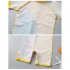 Kids Boys Cartoon Dinosaur One piece Swimsuit Quick drying Sun Protection Short Sleeve Swimwear Bathing Suit yellow 5 6Y L