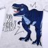 Kids Boys Cartoon Dinosaur Pattern Printing Cotton Long Sleeve T shirt blue dinosaur 2