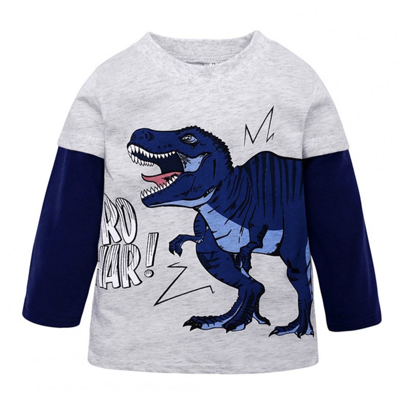 Dinosaur Print Cotton Long Sleeve T-shirt