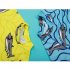 Kids Boys Cartoon Sunscreen Quick Dry Swimming Long Sleeve Tops Trousers  blue 4XL
