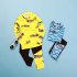 Kids Boys Cartoon Sunscreen Quick Dry Swimming Long Sleeve Tops Trousers  blue 3XL
