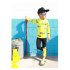 Kids Boys Cartoon Sunscreen Quick Dry Swimming Long Sleeve Tops Trousers  yellow 3XL