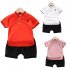 Kids Boys Cotton Embroidered Shirt with Elephant Printing   Shorts for Baby white 110cm