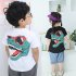 Kids Boys Girls Fashion Cartoon 3D Dinosaur Printing Short Sleeve T shirt Black dinosaur  130cm