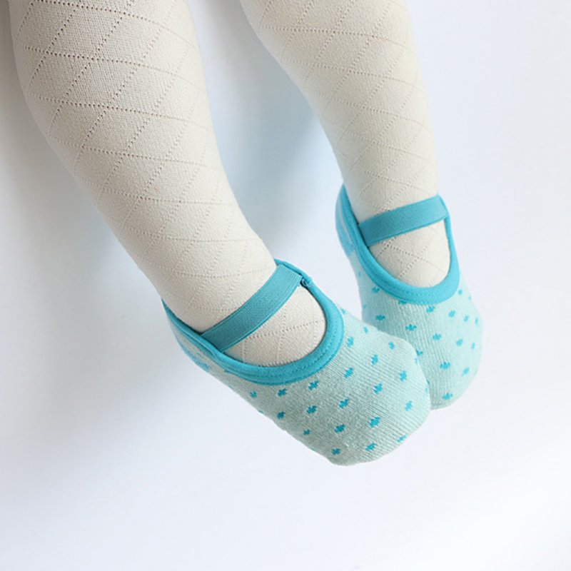 Kids Boys Girls Simple Dot Pattern Non-slip Boat Socks blue_Regular thickness 1-3 years old