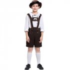Kids Boys Oktoberfest Costume Bavarian Kids Uniform Shorts with Shirt and Hat