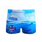 Kids Cartoon Casual Swim Shorts For Beach Vacation Swimming Trunks Bathing Suit For 2-8 Years Old diving fish 2-3Y M
