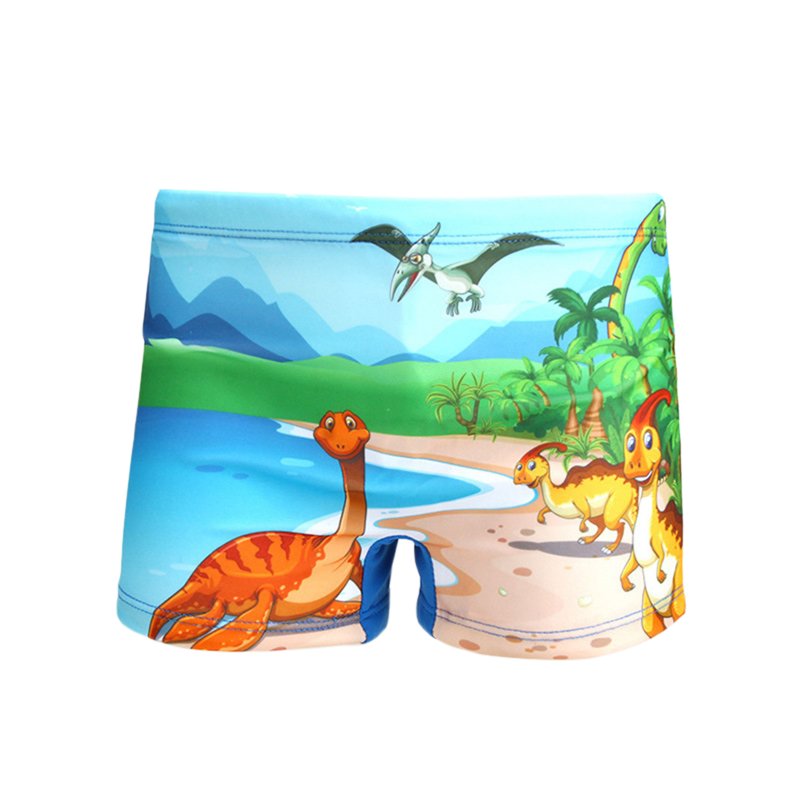 Kids Cartoon Casual Swim Shorts For Beach Vacation Swimming Trunks Bathing Suit For 2-8 Years Old forest dinosaur 2-3Y M