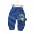 Kids Cartoon Jeans Fashion Cotton Middle Waist Trousers Casual Breathable Pants For 1 6 Years Old Kids light blue 2 3Y 90cm
