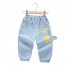 Kids Cartoon Jeans Fashion Cotton Middle Waist Trousers Casual Breathable Pants For 1 6 Years Old Kids light blue 5 6Y 110cm
