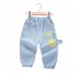 Kids Cartoon Jeans Fashion Cotton Middle Waist Trousers Casual Breathable Pants For 1 6 Years Old Kids dark blue 1 2Y 80cm