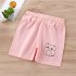 Kids Cotton Shorts Cute Cartoon Printing Summer Breathable Casual Short Pants For 0 7 Years Old Boys Girls pink cat 2 3Y 60 90CM