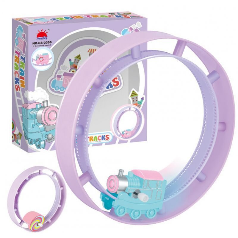Kids Cute Cartoon Double Ring Track Rolling Clockwork Toy