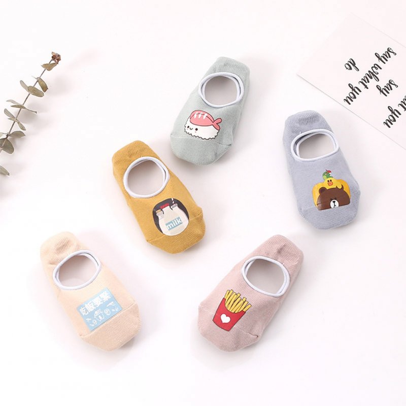 Kids Cute Cartoon Pattern Nonslip Boat Socks Toddler Socks MOQ：5 pairs Foods_ [S : 10-12]