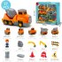 Kids DIY Assembled Magnetic Engineering Truck Toy Sound Light Inertial Toy Set  Random Color  Mixer truck 17PCS