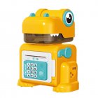 Kids Dinosaur Piggy Bank Cartoon Electric Password Fingerprint Money Box For Boys Girls Christmas Birthday Gifts orange