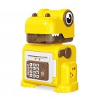 Kids Dinosaur Piggy Bank Cartoon Electric Password Fingerprint Money Box For Boys Girls Christmas Birthday Gifts yellow