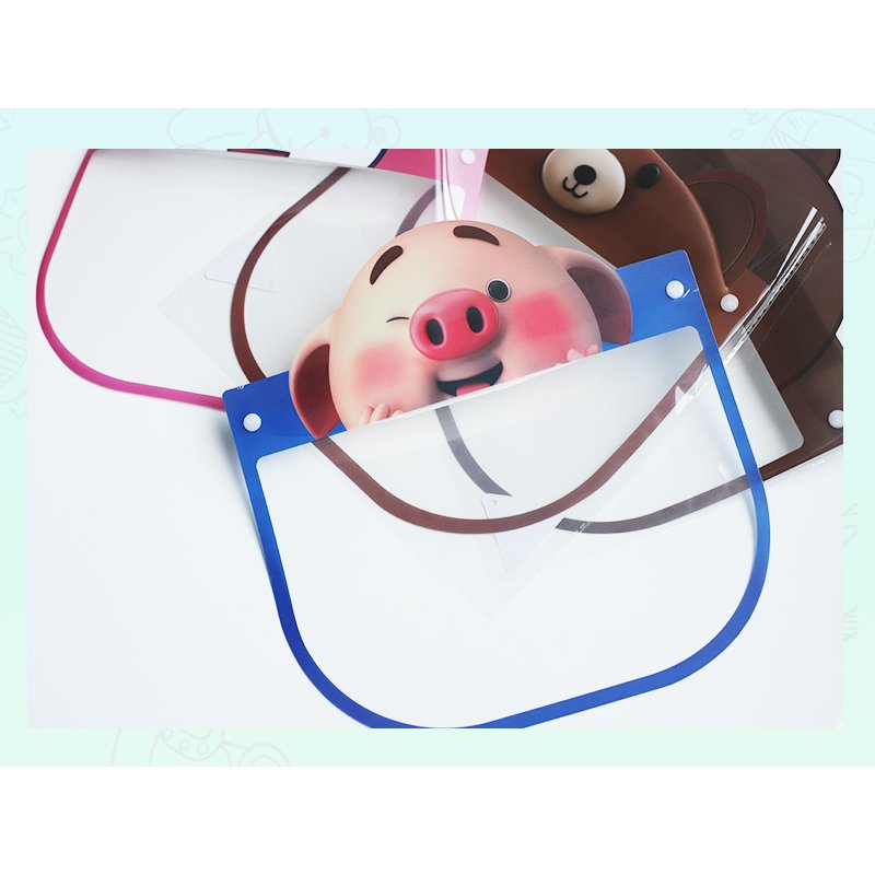 Kids Face Shield Full Face Covering Transparent Dust-proof Waterproof Safety Protection Visor Shield Pig