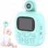 Kids Film Camera Thermal Printer Paper Photo Portable Pocket Video Recording Wireless Hd Instant Printing Blue